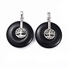 Natural Obsidian Pendants G-F640-E04-1
