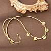 Brass Micro Pave Colorful Cubic Zirconia Smiling Face Round Beaded Bib Necklaces for Women NJEW-F364-07A-G-3
