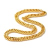 Iron Cuban Link Chain Necklaces for Women Men NJEW-A028-01A-G-1