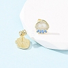 Brass Enamel Stud Earrings LS-EJEW-B152-01G-02-3