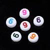 White Opaque Acrylic Beads MACR-T038-18-9-2