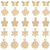 50Pcs 5 Style Rack Plating Brass Charms KK-FH0004-69-1