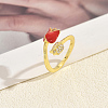 Adjustable Brass Micro Pave Cubic Zirconia Cuff Open Rings for Women XI0611-5