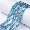 Electroplate Transparent Glass Beads Strands LS-EGLA-A034-T8mm-F17-1
