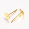 Golden Plated Iron Flat Base Ear Stud Findings X-E013-G-2