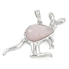 Natural Rose Quartz Pendants G-A176-A11-1