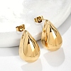 304 Stainless Steel Teardrop Stud Earrings EJEW-R008-01G-2