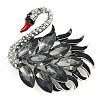 Zinc Alloy Black Diamond Rhinestone Brooch JEWB-U011-03AS-03-1