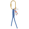 Braided Polyester Cord & Dyed Natural Shell Fish Rondelle Beaded Pendant Decorations HJEW-MA00049-1