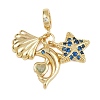Rack Plating Brass Micro Pave Cubic Zirconia Pendants KK-M309-32G-3