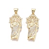Religion Brass Micro Pave Clear Cubic Zirconia Pendants KK-N287-46J-G-1