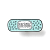 Black Zinc Alloy Band-Aid Breathe Word Enamel Pins JEWB-L018-02EB-03-1