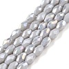 Opaque Solid Color Electroplate Glass Beads Strands EGLA-N013-P4mm-B05-1