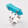 Synthetic Turquoise Finger Rings RJEW-P120-C07-2