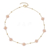 Flower Glass Beads Necklace NJEW-JN04937-4