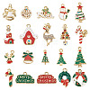 40Pcs 20 Style Christmas Rack Plating Alloy Enamel Pendants ENAM-TA0001-54-10