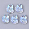 Electroplate Transparent Glass Pendants GLAA-N035-09A-E01-1