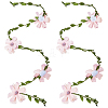 Flower Polyester with Iron wire Upper Arm Cuff Bangles for Women AJEW-GF0014-08A-7