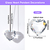 2Pcs Glass Heart Pendant Decorations AJEW-BBC0002-30B-2