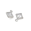Brass Pave Clear Cubic Zirconia Charms CU-CBAD360-04P-02-2