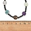 Round Natural Mixed Stone and Black Bicone Glass Beaded Necklaces for Women NJEW-TA00272-3