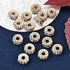 Rack Plating Flat Round Alloy Rhinestone Beads RB-D293-02LG-4