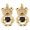 2Pcs Brass Micro Pave Cubic Zirconia Pendants KK-TA0002-81C-2