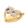 Valentine's Day Brass Micro Pave Clear Cubic Zirconia Pendants KK-C264-16C-G-2
