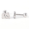 Tarnish Resistant 201 Stainless Steel Barbell Cartilage Earrings LS-EJEW-R147-02-4