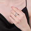 Brass Micro Pave Cubic Zirconia Cuff Open Rings FS-WG36E83-01-2