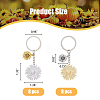 SUPERFINDINGS 16Pcs 2 Colors Sunflower Alloy Pendant Keychain KEYC-FH0001-34-2