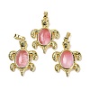 Cherry Quartz Glass & Brass Pendants KK-F887-01G-17-1