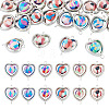 20Pcs Polymer Clay Heart & CCB Frame Links Connector Charms CLAY-TADJ0001-07-2