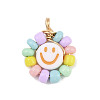 Glass Seed & Acrylic Pendants PALLOY-JF04485-3