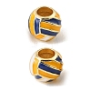 Sports Ball Brass Enamel European Beads KK-CBAF2EC-03G-05-1