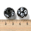 Printed Wood European Beads WOOD-G022-09D-3