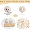 Gorgecraft 100Pcs Printed Wood European Beads WOOD-GF0002-06-2