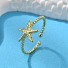 Brass Cuff Rings for Women RJEW-C123-08E-G-1