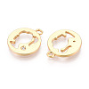 Brass Micro Pave Clear Cubic Zirconia Pendants KK-T078-09G-01-2