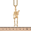 201 Stainless Steel Skeleton Pendant Necklaces NJEW-K283-08G-3