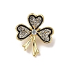 Zinc Alloy Rhinestone  Lapel Pins for Backpack Clothes JEWB-D305-02E-G-1