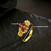 Brass Pave Cubic Zirconia Finger Rings for Women VD2246-1-4