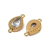 Ion Plating(IP) 304 Stainless Steel Cubic Zirconia Teardrop Links Connector Charms STAS-K256-23G-07-2
