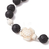 Synthetic Turquoise and Natural Lava Rock Beads Stretch Bracelets for Men Women BJEW-JB11824-02-3