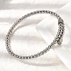 304 Stainless Steel Round Beaded Bangles for Women BJEW-D436-01P-3