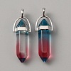 Glass Double Terminal Pointed Pendants G-WH0016-41A-1