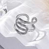 304 Stainless Steel Open Cuff Rings for Women RJEW-F174-03P-4