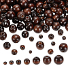 AHADERMAKER 350Pcs 7 Styles Dyed Natural Wood Beads WOOD-GA0001-36-1