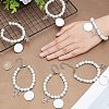 CHGCRAFT 6Pcs 304 Stainless Steel Flat Round Sublimation Blank Tag Charm Bracelets with Glass Pearl Beaded BJEW-CA0001-06-3