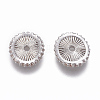 Brass Micro Pave Cubic Zirconia Spacer Beads ZIRC-F103-25-3